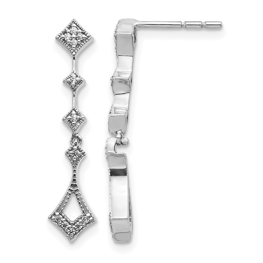 14k White Gold Diamond Vintage Earrings