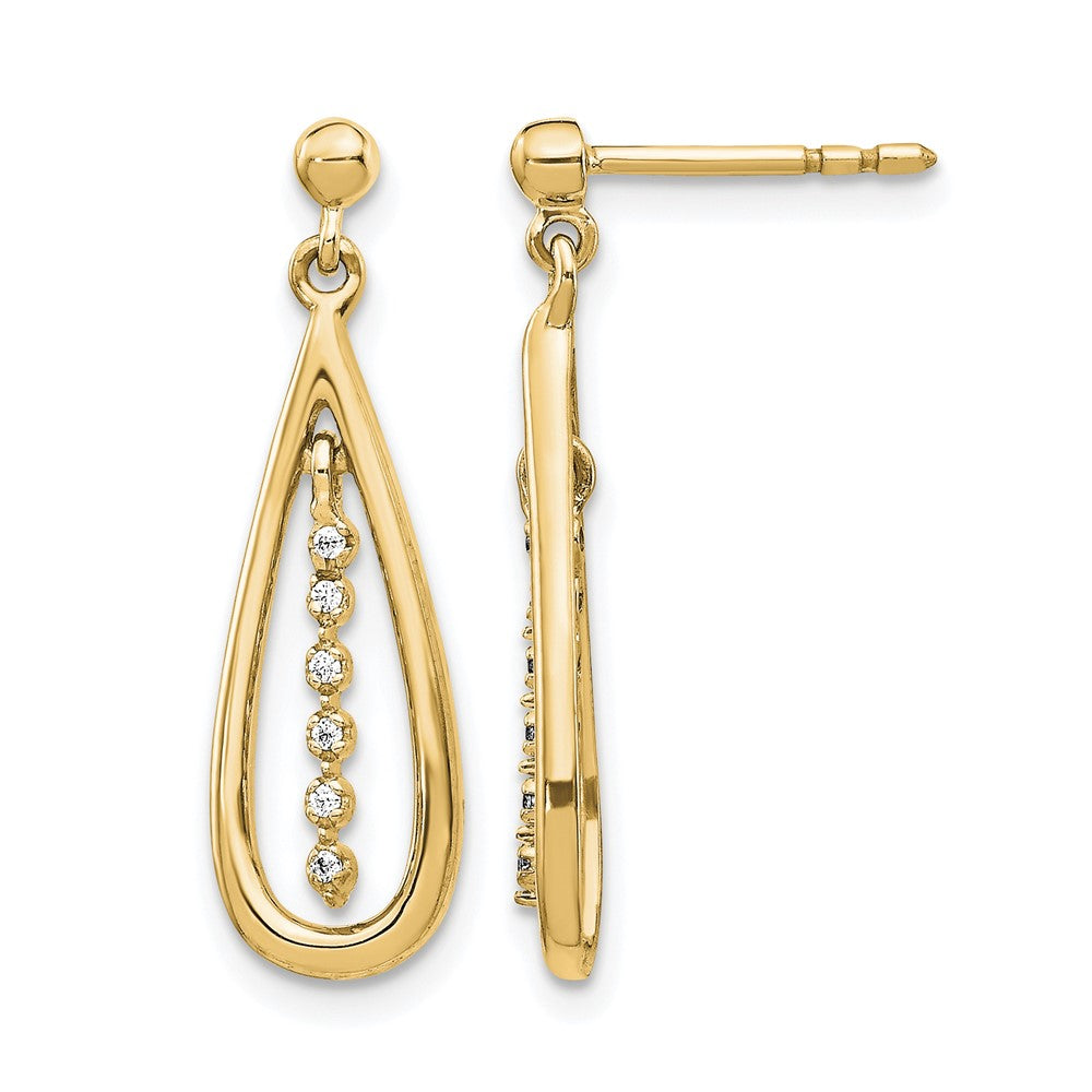 14k Diamond Teardrop Post Earrings