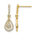14k Diamond Fancy Teardrop Dangle Post Earrings