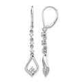14k White Gold Diamond Leverback Dangle Earrings