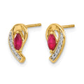 14k Diamond and Ruby Earrings