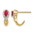 14k Diamond and Ruby Earrings