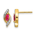 14k Diamond and Ruby Earrings