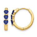 14k Created Sapphire Polished Hinged Hoop Earrings