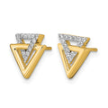 14k Polished Triangle Diamond Post Earrings