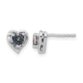 14k White Gold Mystic Fire Topaz and Diamond Heart Earrings