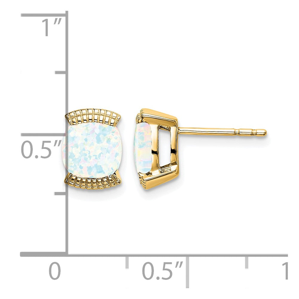 14k Created Opal Post Earrings
