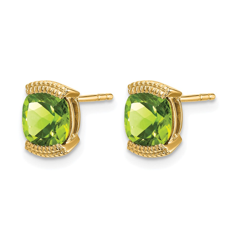 14k Peridot Post Earrings