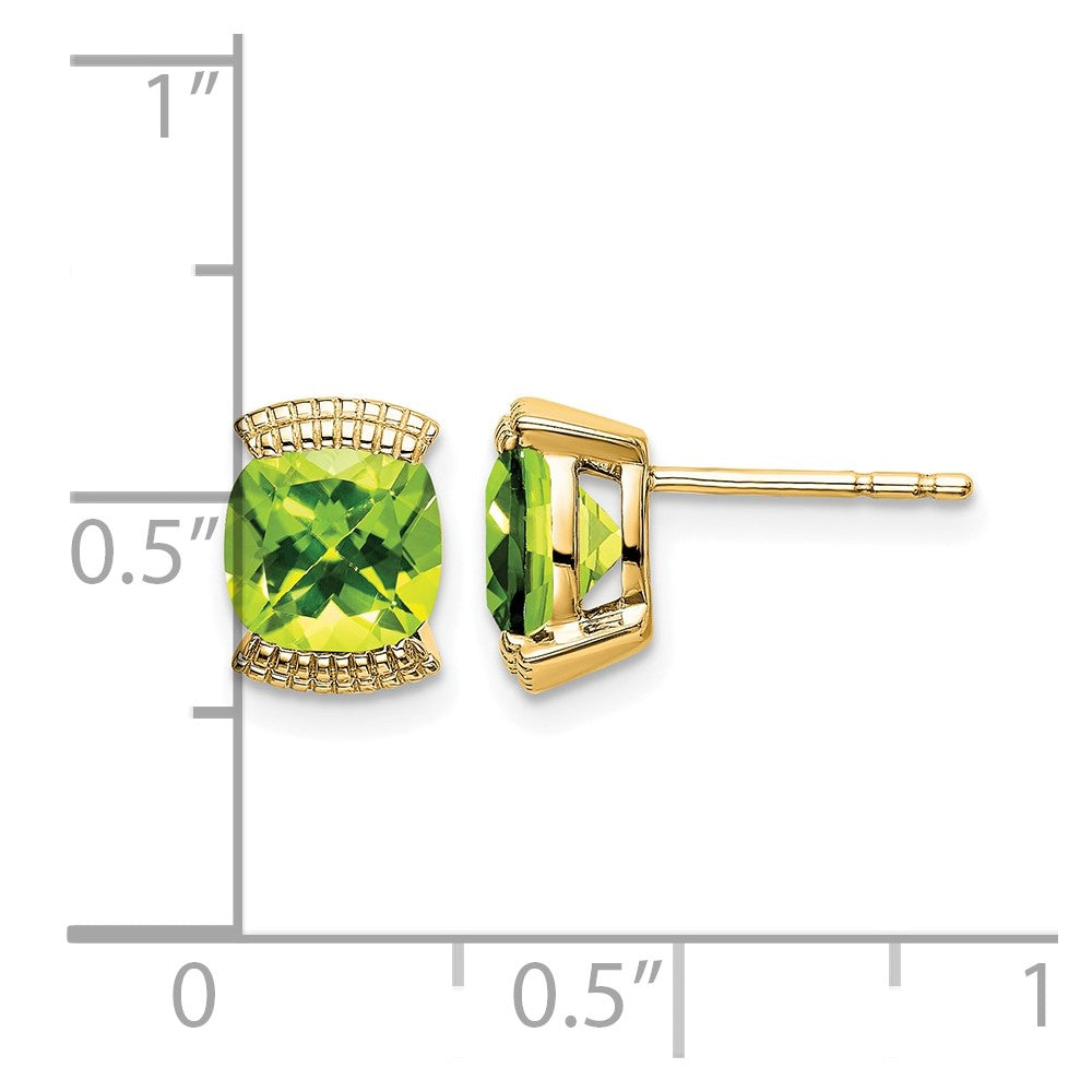 14k Peridot Post Earrings