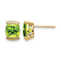 14k Peridot Post Earrings