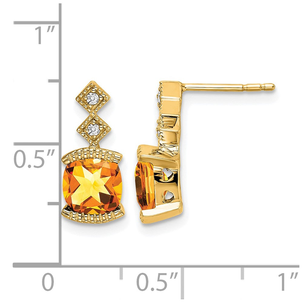 14k Citrine and Diamond Earrings