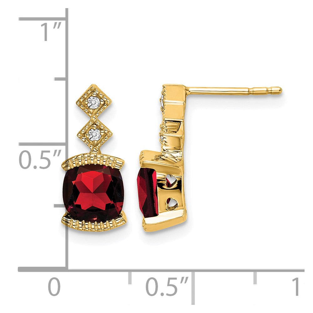 14k Garnet and Diamond Earrings