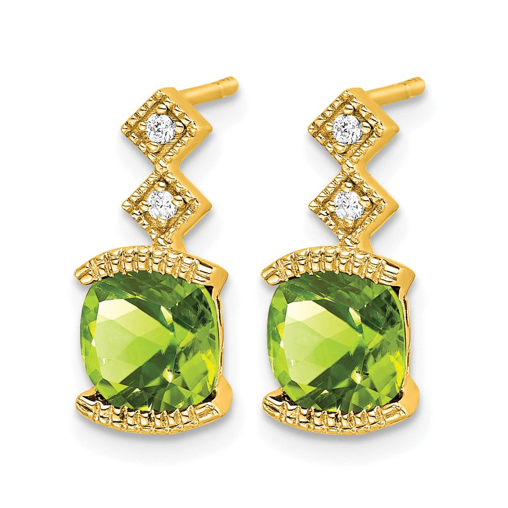 14k Peridot and Diamond Earrings