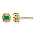 14k Emerald and Diamond Earrings