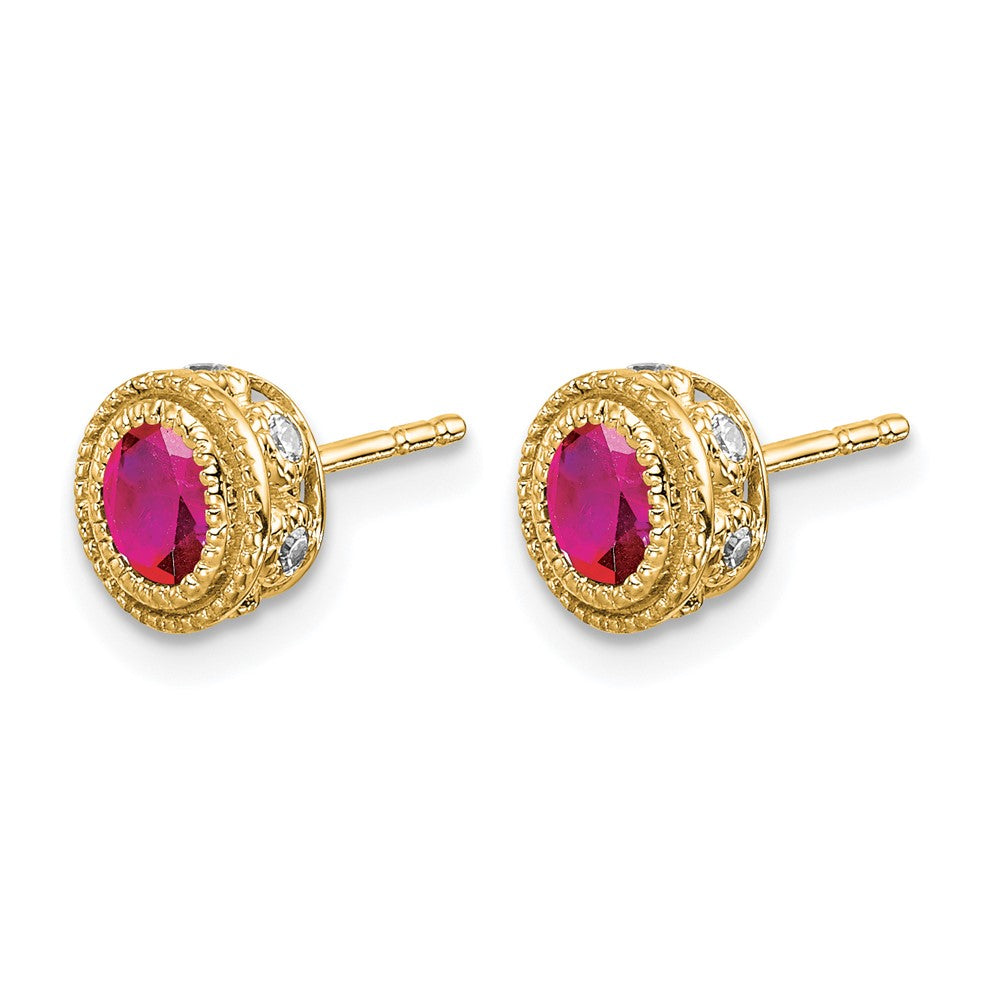 14k Ruby and Diamond Earrings