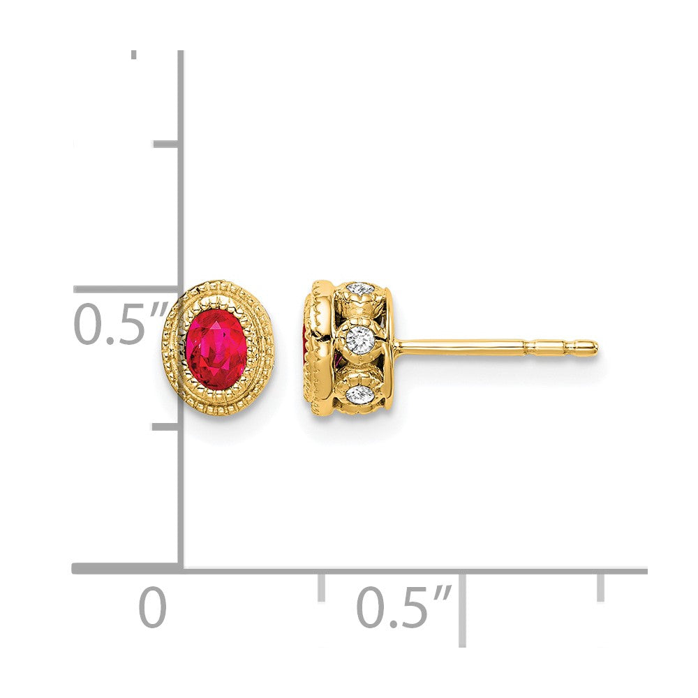 14k Ruby and Diamond Earrings