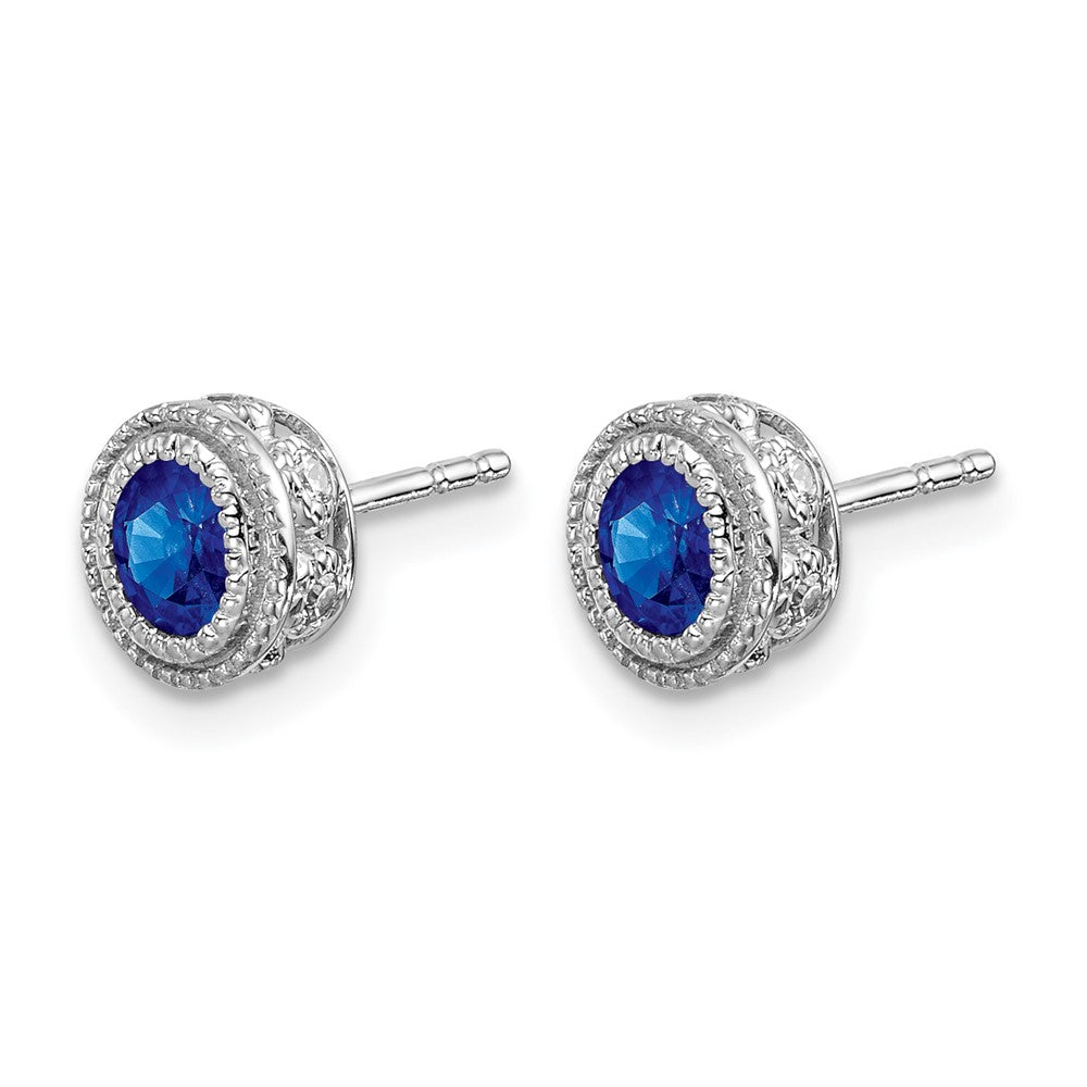 14k White Gold Sapphire and Diamond Earrings