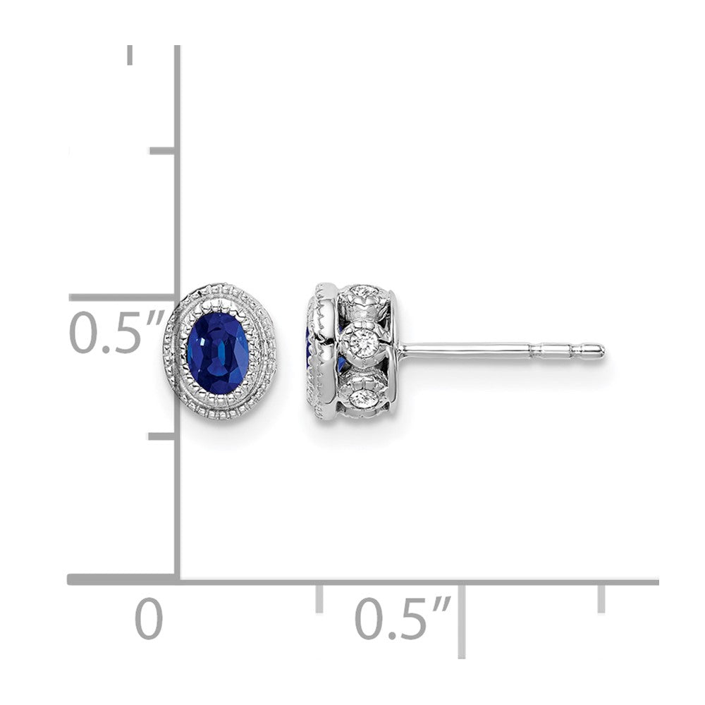 14k White Gold Sapphire and Diamond Earrings