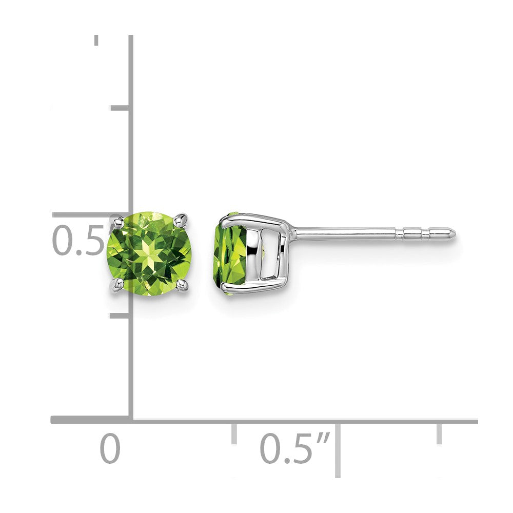 14k White Gold Round Peridot Earrings