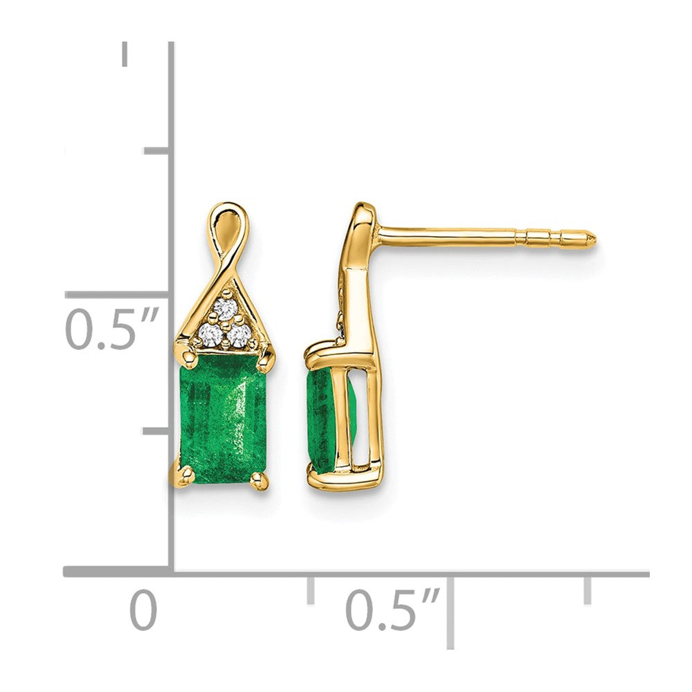 14k Emerald and Diamond Earrings