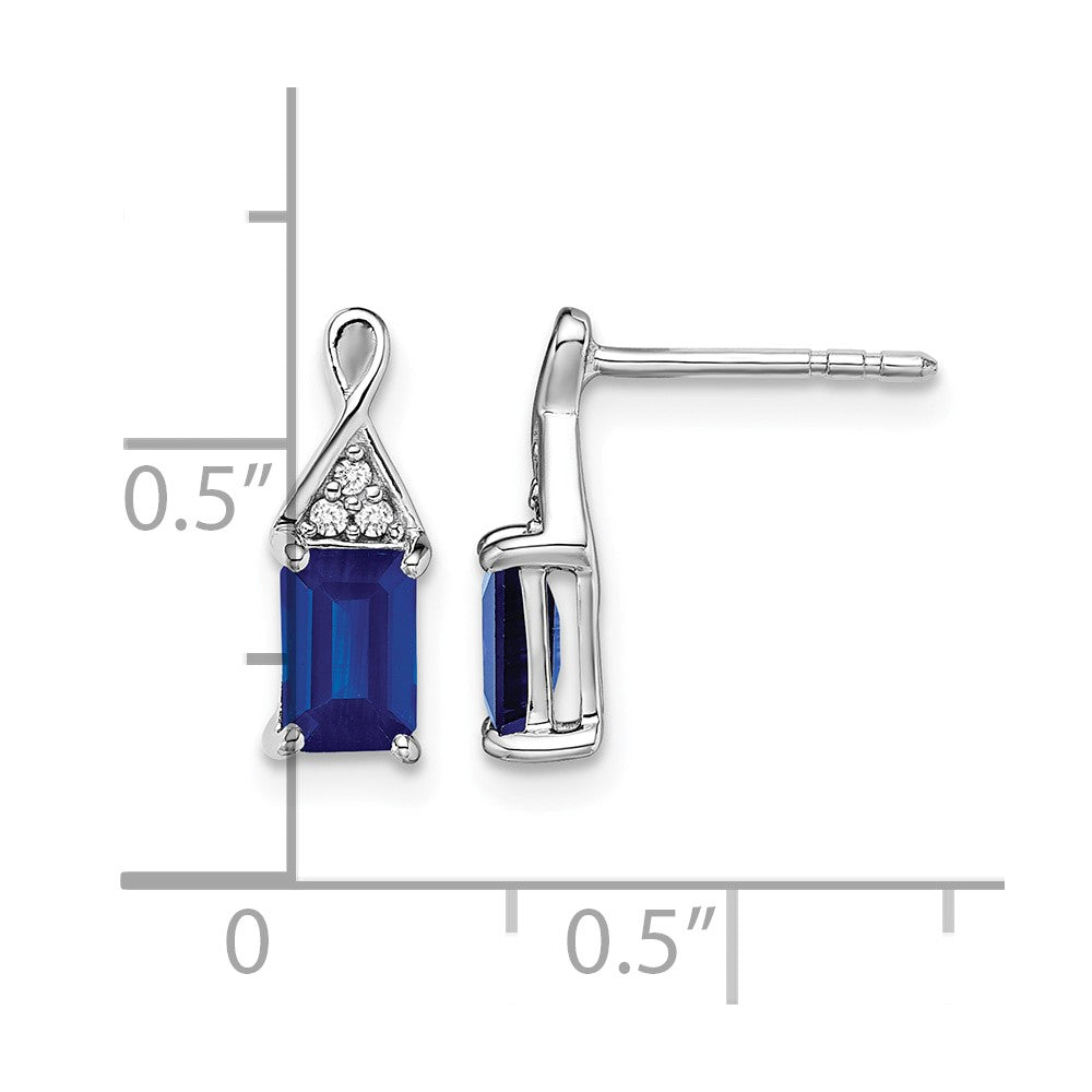 14k White Gold Sapphire and Diamond Earrings
