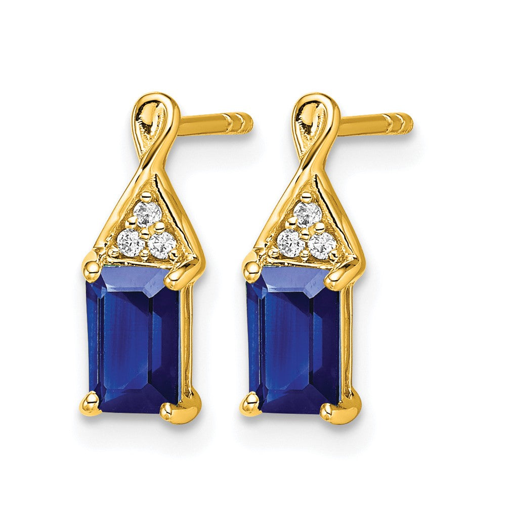 14k Sapphire and Diamond Earrings