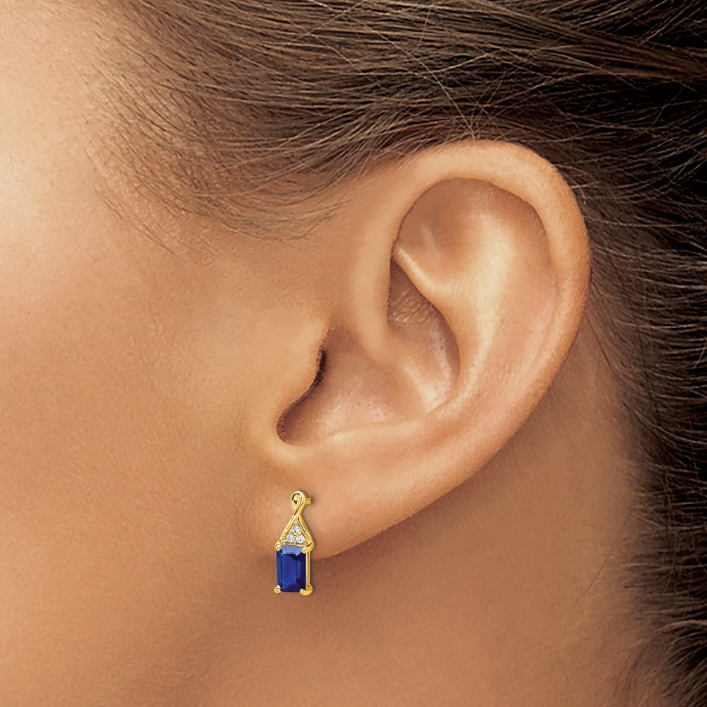 14k Sapphire and Diamond Earrings
