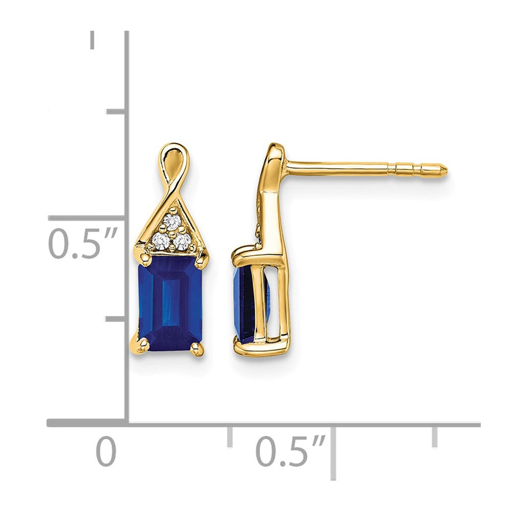 14k Sapphire and Diamond Earrings