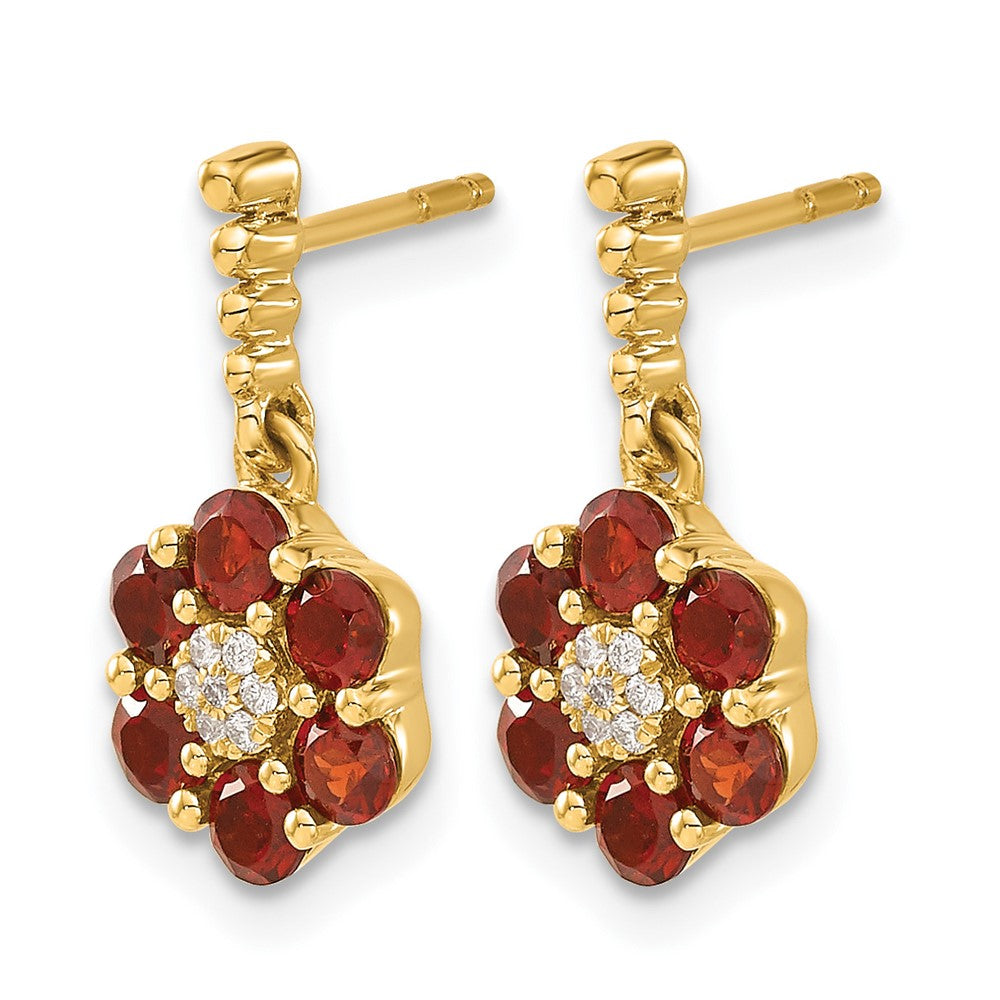 14k Garnet and Diamond Earrings