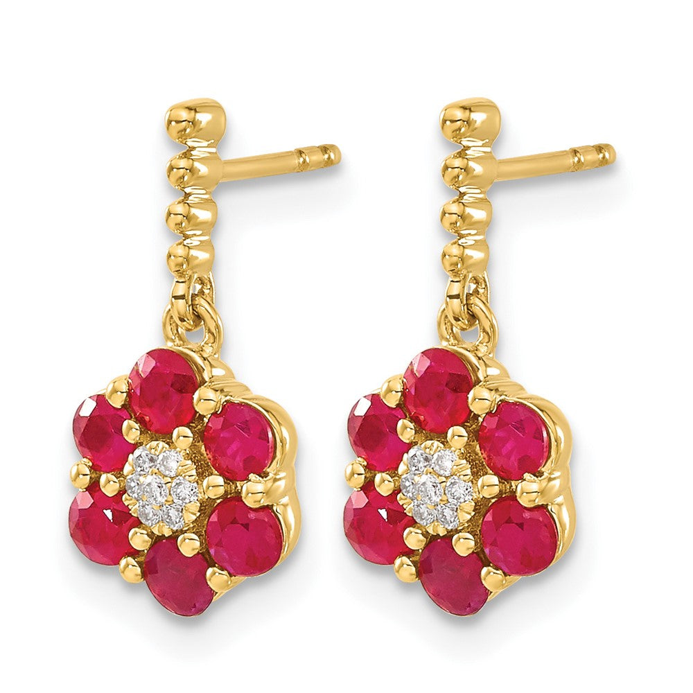 14k Ruby and Diamond Earrings