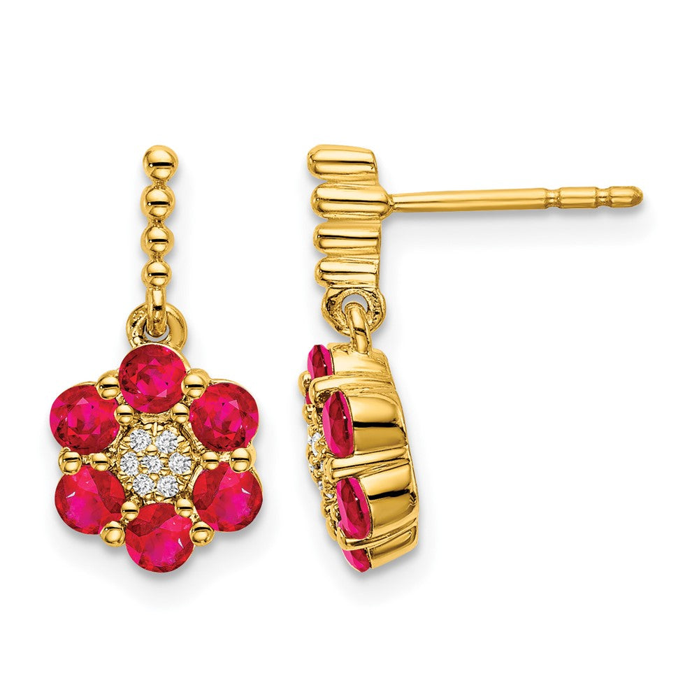 14k Ruby and Diamond Earrings