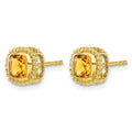 14k Cushion Citrine Earrings
