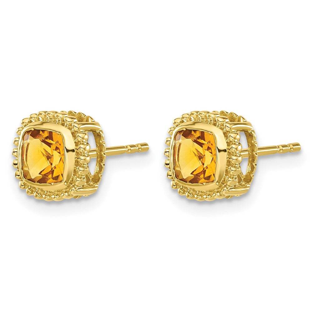 14k Cushion Citrine Earrings