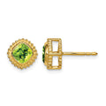 10k Cushion Peridot Earrings