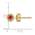 14k Cushion Ruby Earrings