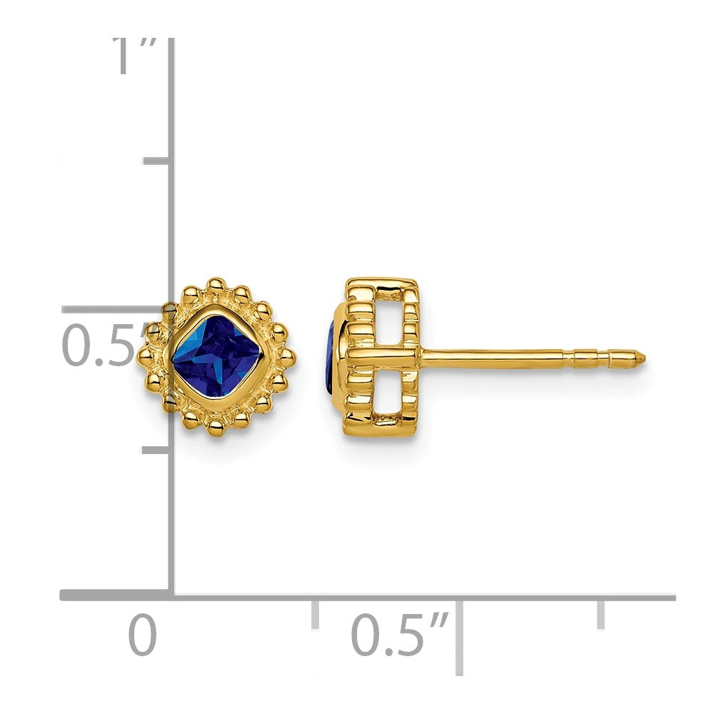 14k Cushion Sapphire Earrings
