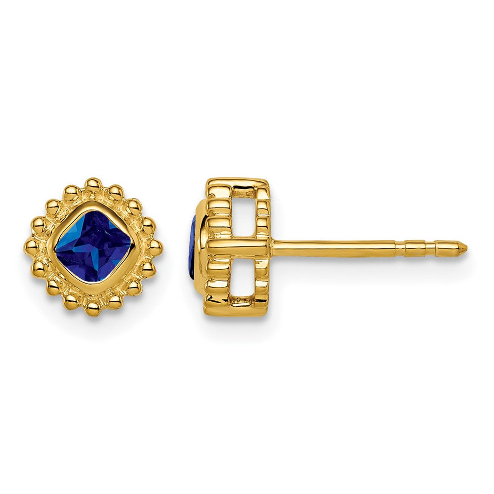 14k Cushion Sapphire Earrings