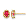 14k Oval Ruby Post Earrings