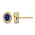 14k Oval Sapphire Post Earrings
