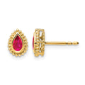 14k Pear Ruby Post Earrings