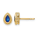 14k Pear Sapphire Post Earrings
