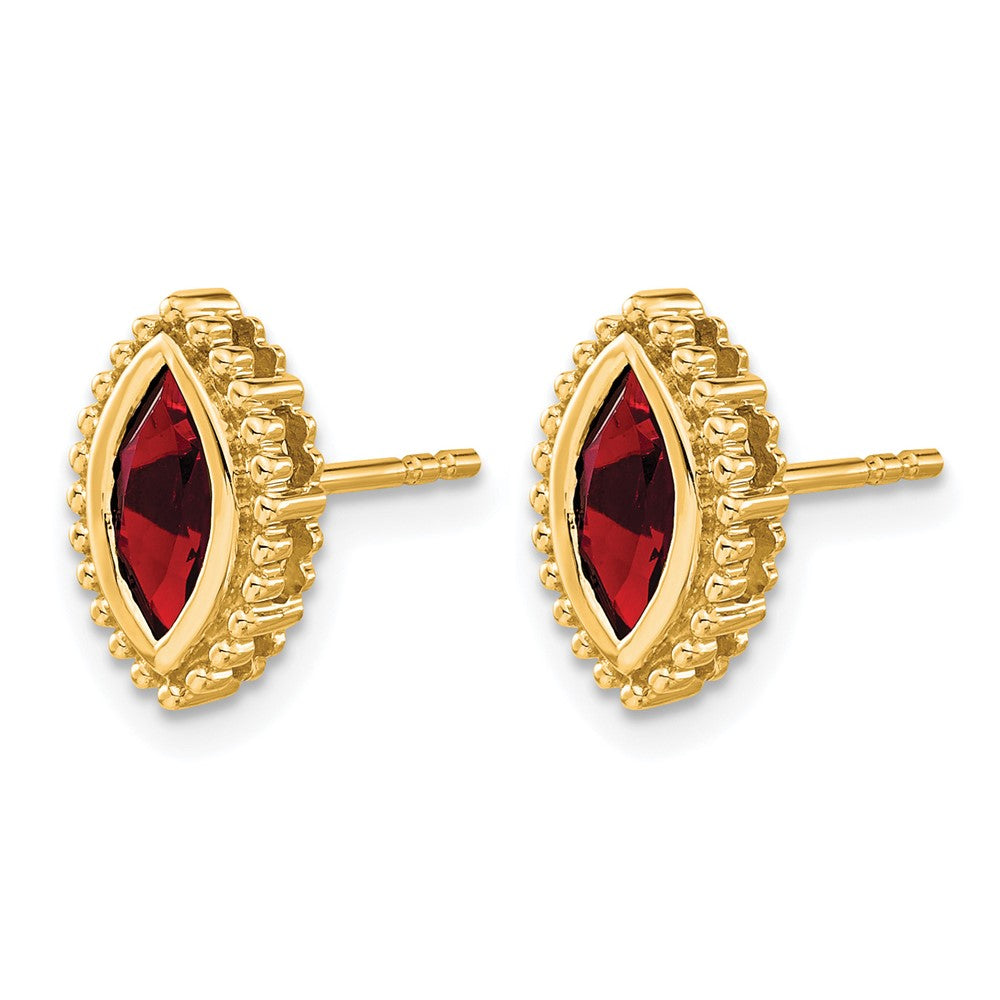14k Marquise Garnet Post Earrings