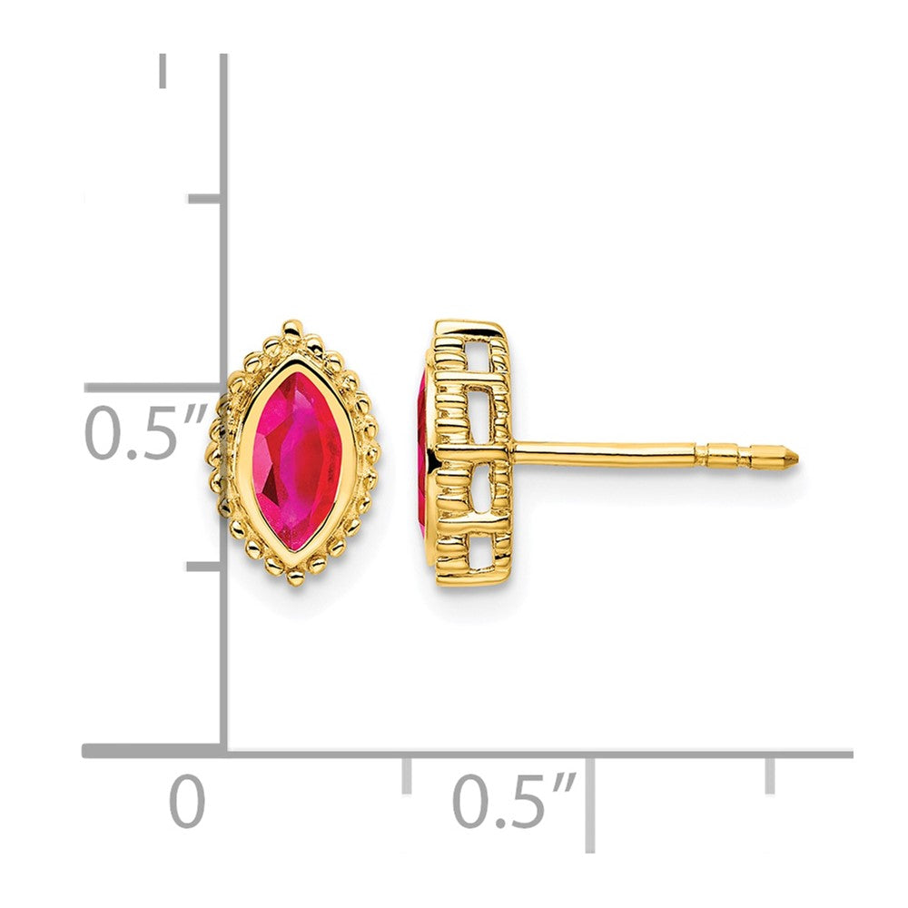 14k Marquise Ruby Post Earrings