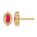 14k Marquise Ruby Post Earrings