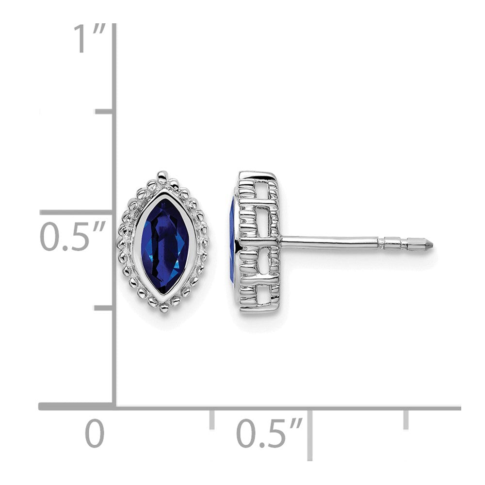 14k White Gold Marquise Sapphire Post Earrings