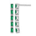 14k White Gold Emerald 5-stone Dangle Earrings