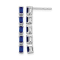 14k White Gold Sapphire 5-stone Dangle Earrings