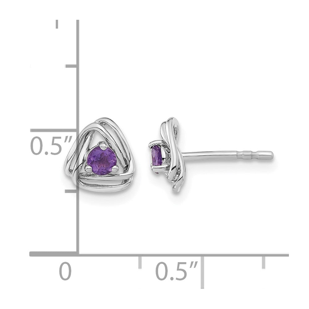 14k White Gold Amethyst Post Earrings
