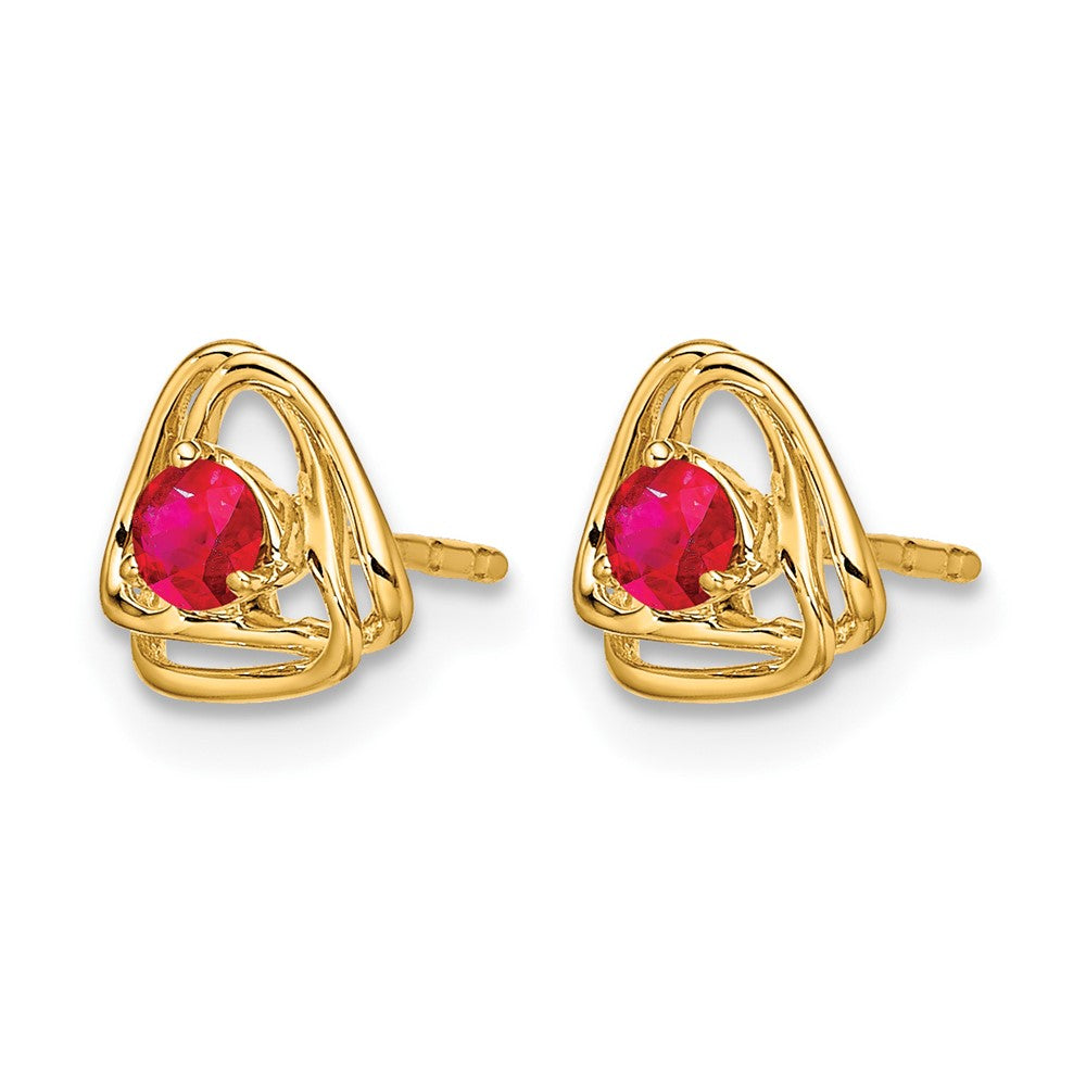 14k Amethyst Post Earrings