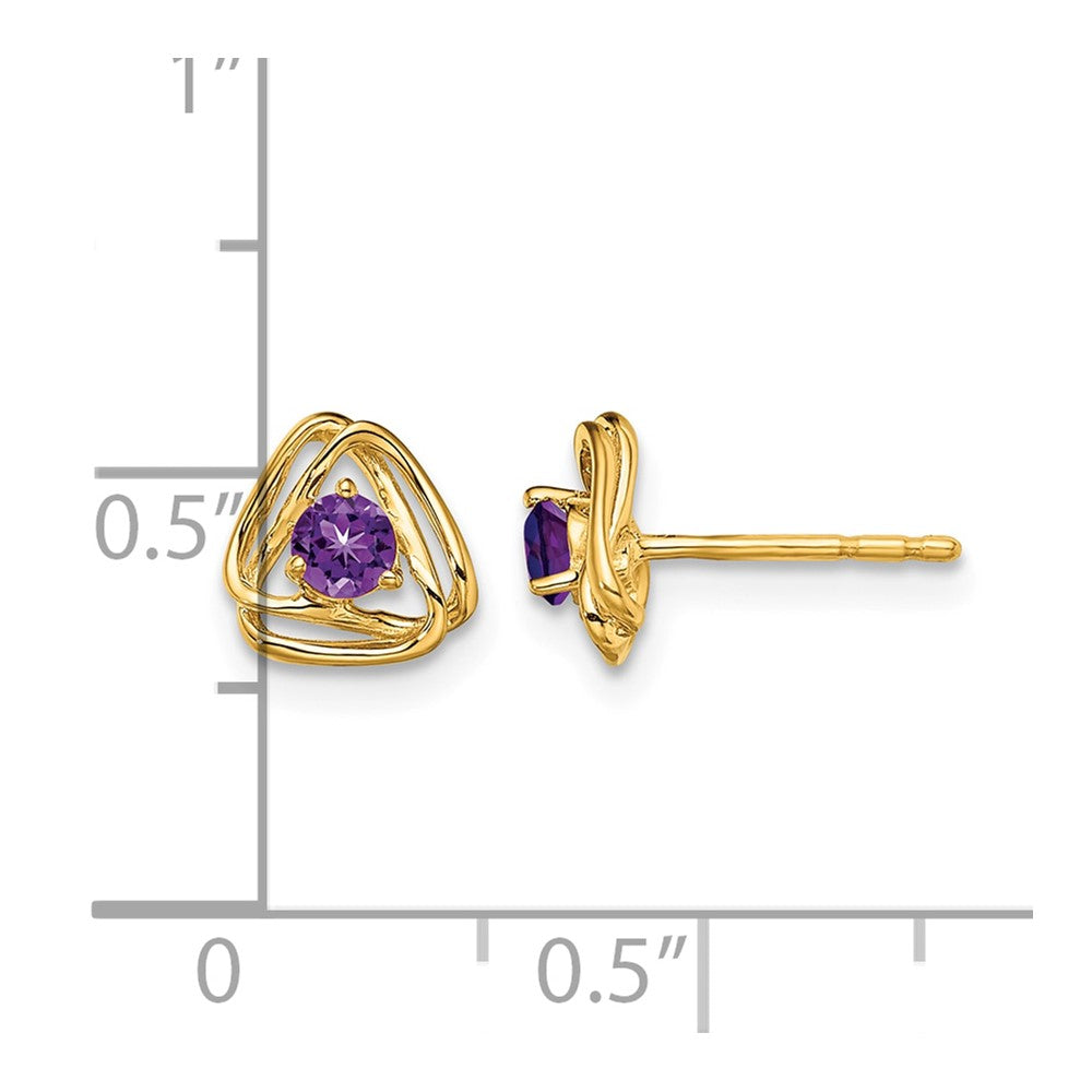 14k Amethyst Post Earrings
